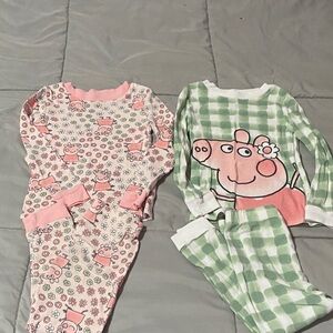 Peppa Pig Kids Pajama Set - Pink and White